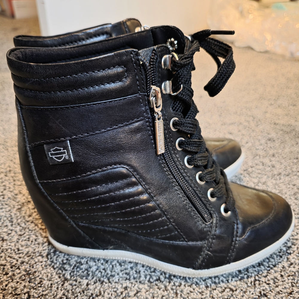 Harley-Davidson Black Wedge Sneakers